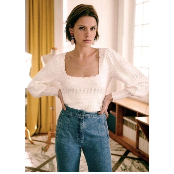 Sezane Sweaters - Sezane Pull Ronnie in white, size M